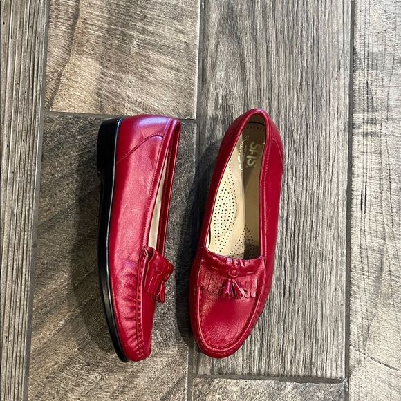 Tripad SAS Red Leather Tassel Loafers - Picture 2 of 5